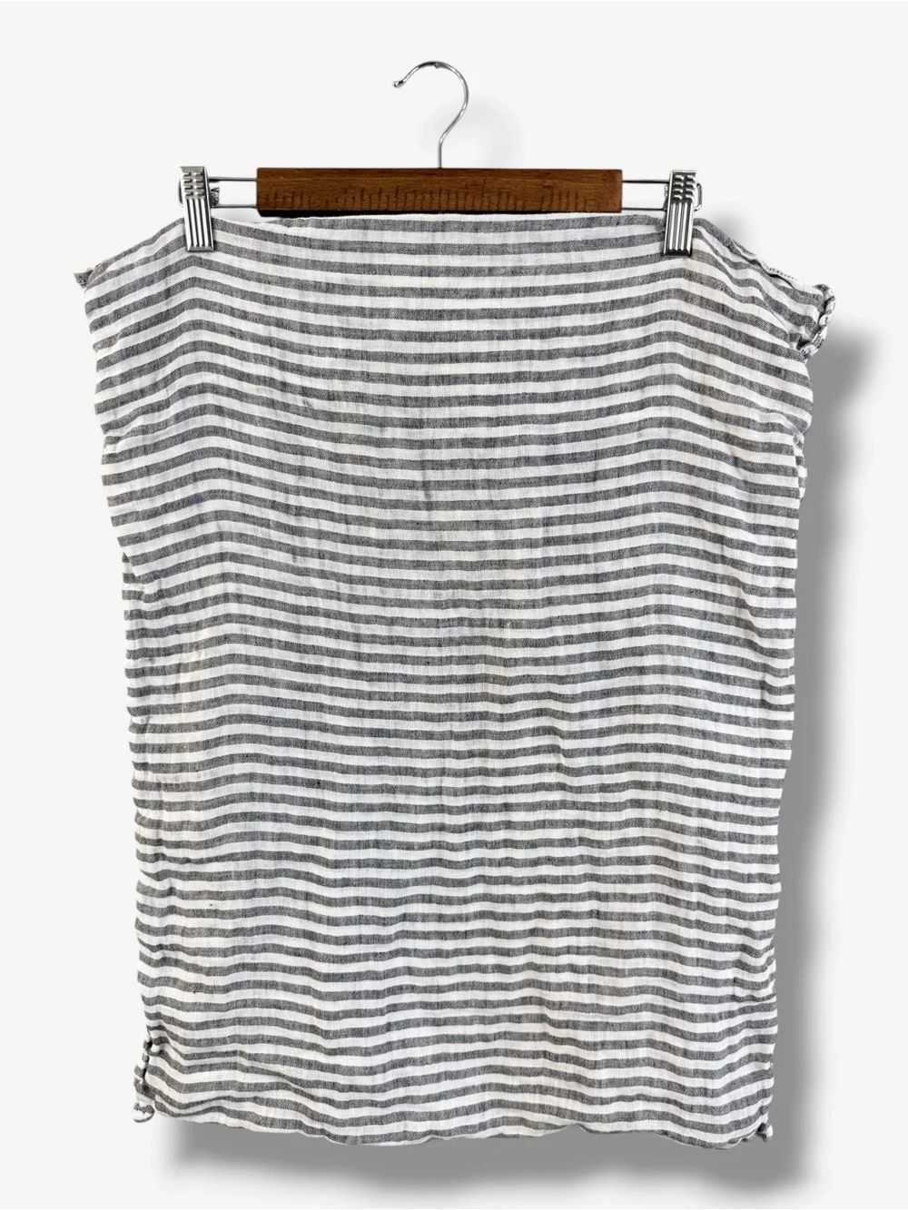 Brooklinen Standard Pillowcase Gray White Stripe Linen Foldover Minimalist